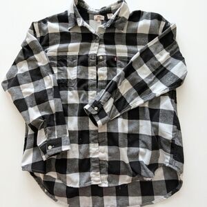 Black and White Plaid Button-Up Shirt
